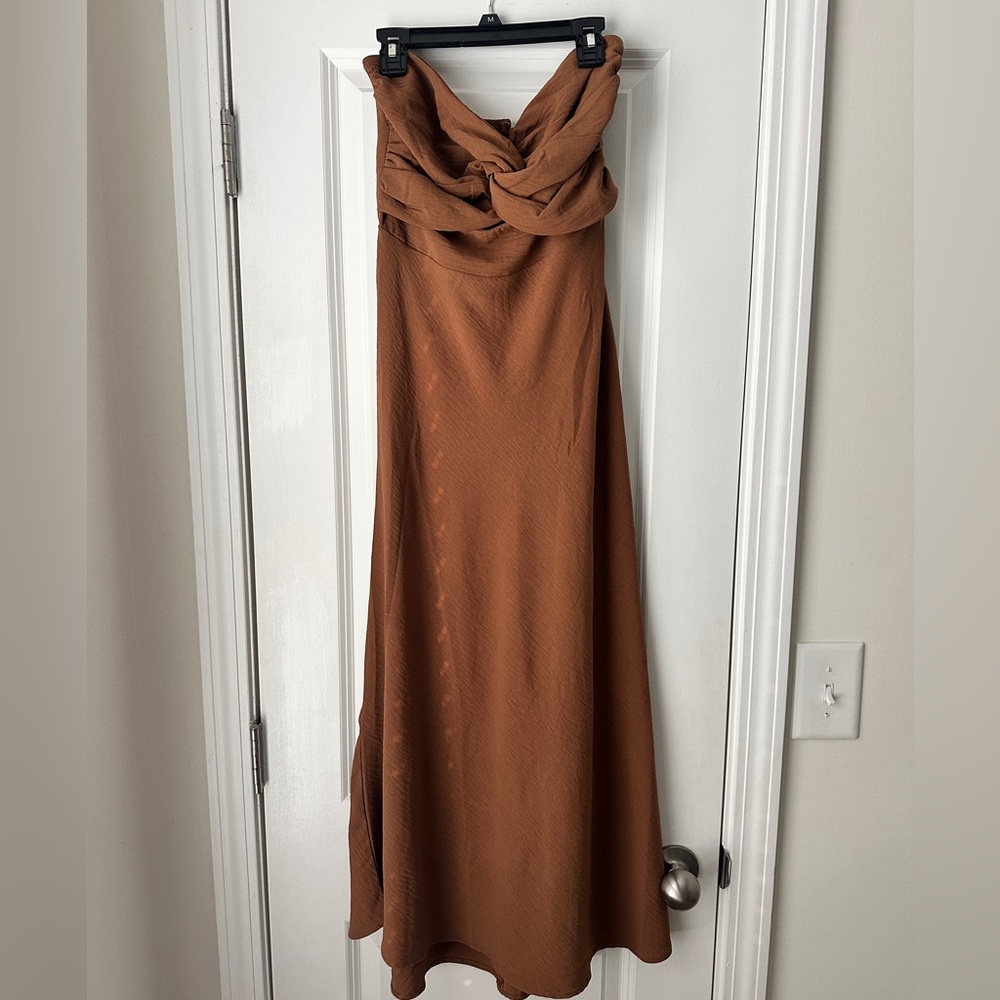 Miami by Francesca’s Strapless Midi Dress - Brown | Excellent Condition